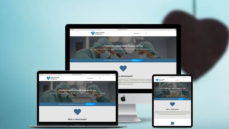 Website design for Allied Health Programs