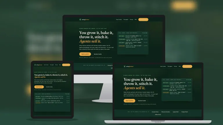 Website design for Artsy Farmer