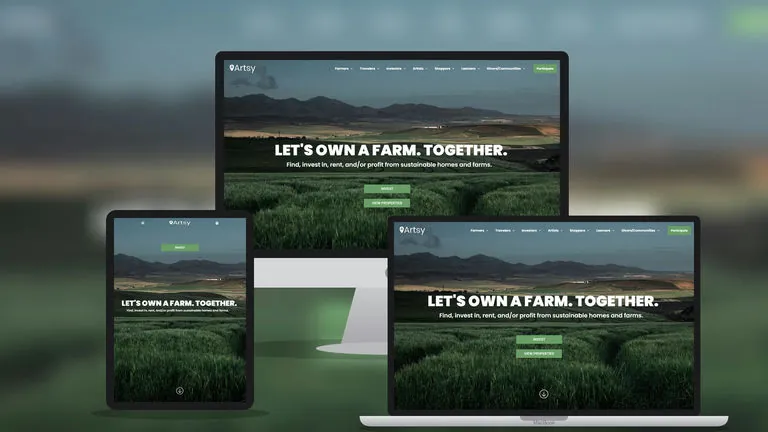 Website design for Artsy Farms