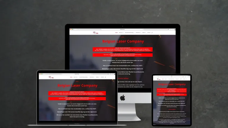 Website design for Belgian Laser Company