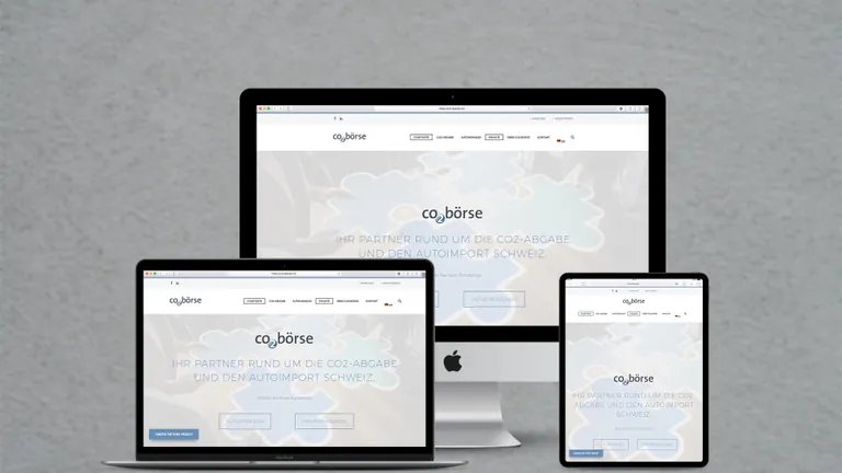 Website design for CO2 Boerse