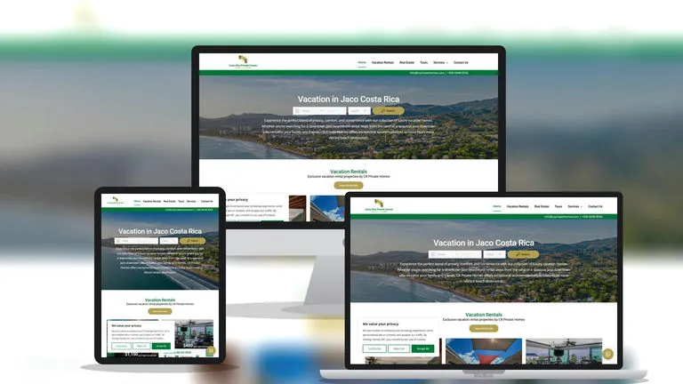 Website design for Costa Rica Private Homes