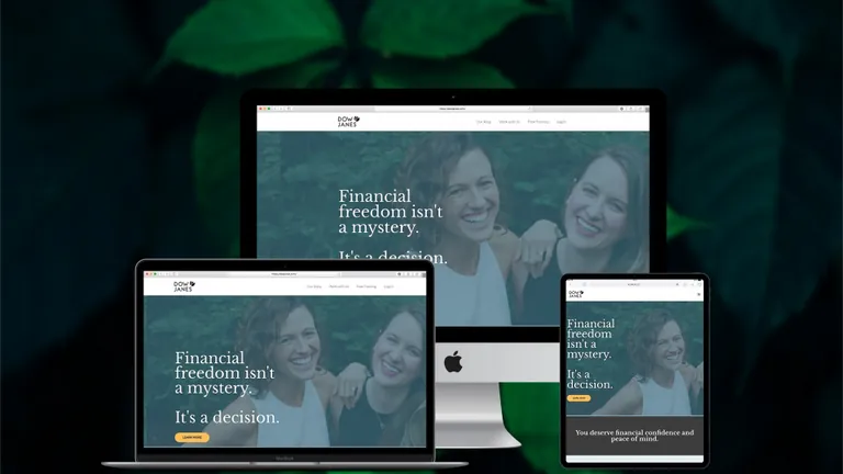 Website design for Dow Janes Main Website