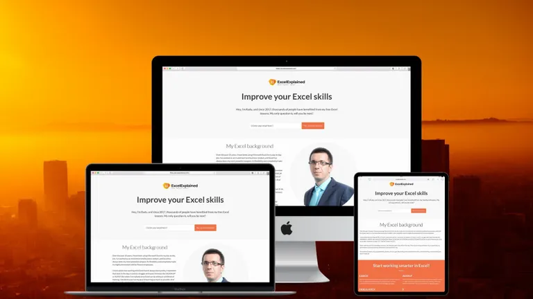 Website design for Excel Explained