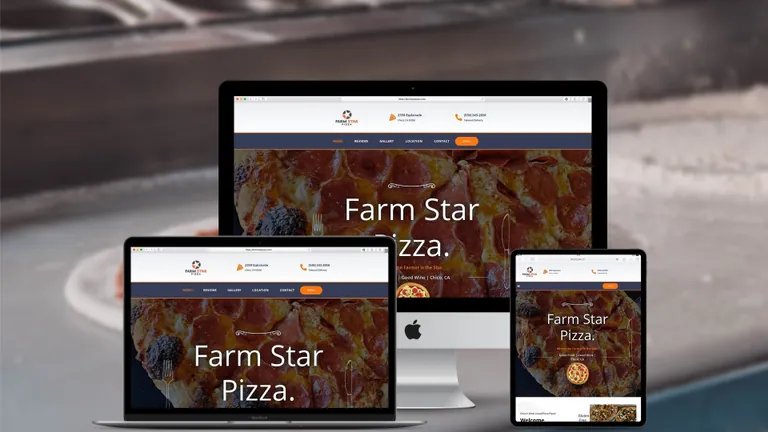 Website design for Farm Star Pizza