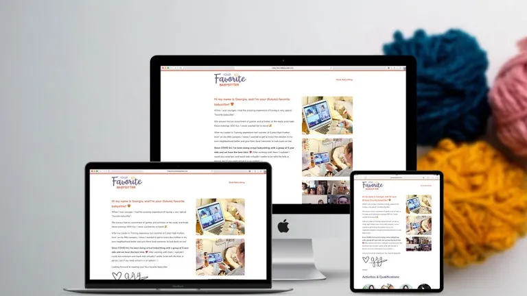Website design for Favorite Babysitter