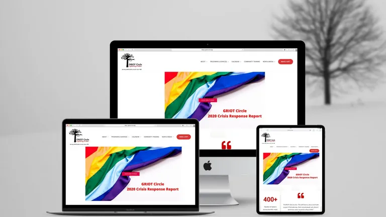 Website design for Griot Circle