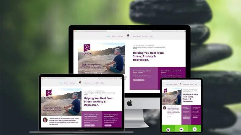 Website design for Healing with Eamon