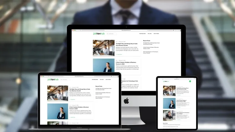 Website design for Job Hire Hub Blog