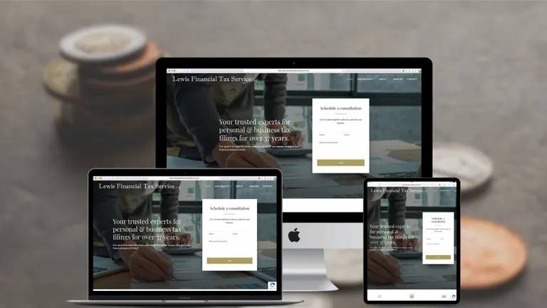 Website design for Lewis Financial Tax Services