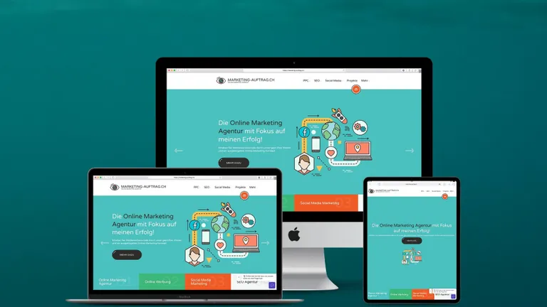 Website design for Marketing Auftrag