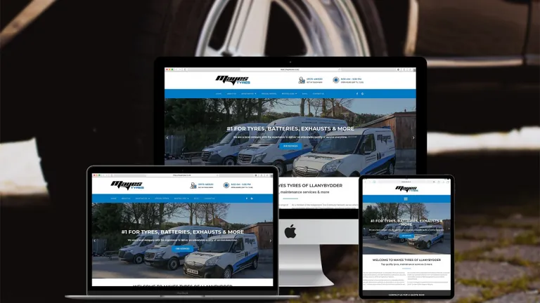 Website design for Mayes Tyres