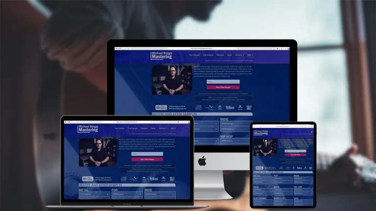 Website design for Michael Briggs Mastering