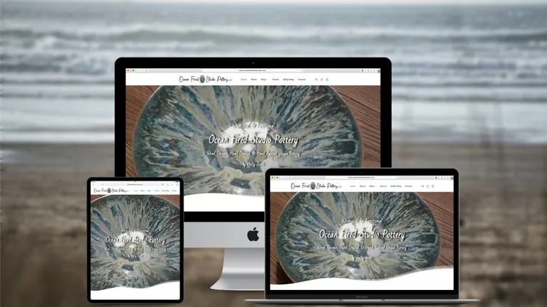 Website design for Ocean Fired Studio Pottery