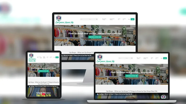 Website design for Op Shops Near Me (AU)