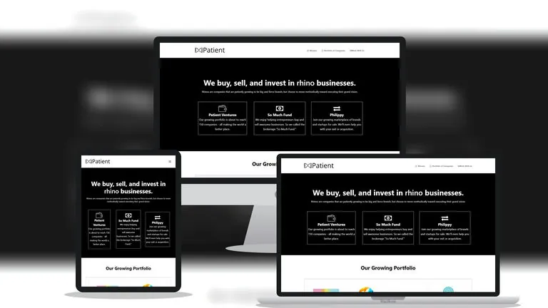 Website design for Patient Ventures
