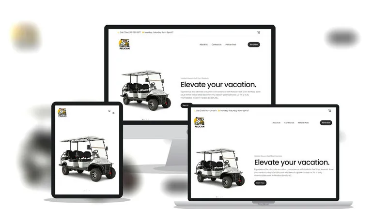 Website design for Pelican Golf Rentals