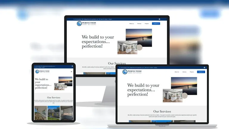 Website design for Perfection Home Builders