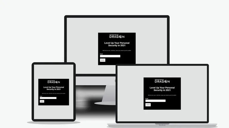 Website design for Protected By Dragon