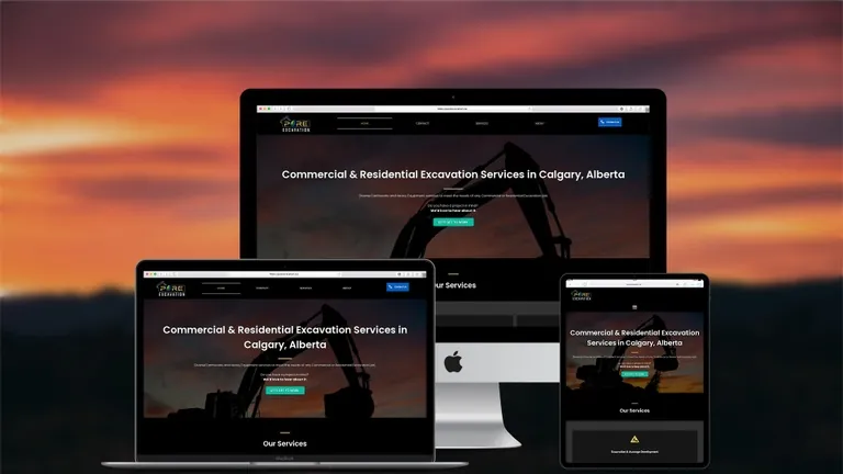 Website design for Pure Excavation
