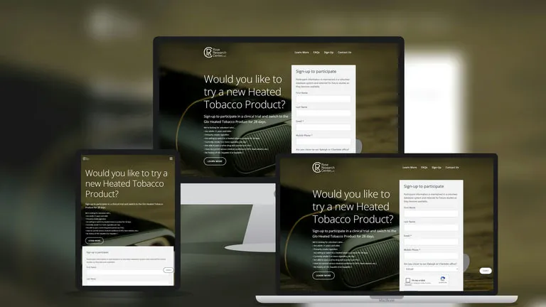 Website design for Research Glo