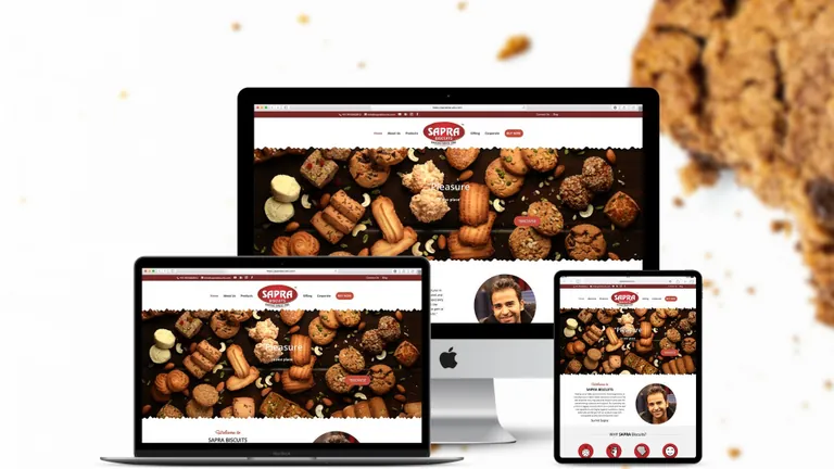 Website design for Sapra Biscuits