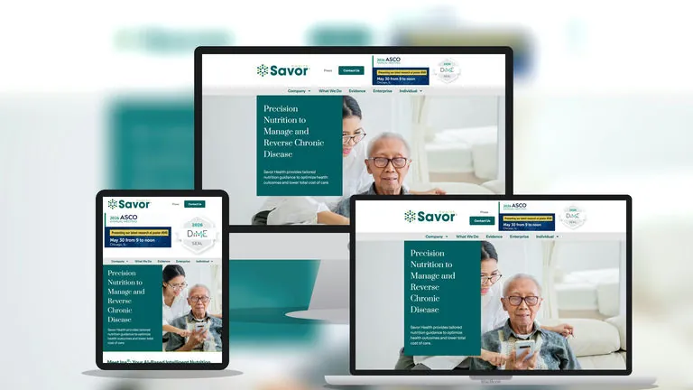 Website design for Savor Health