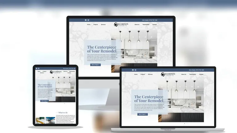 Website design for Scorpion Granite