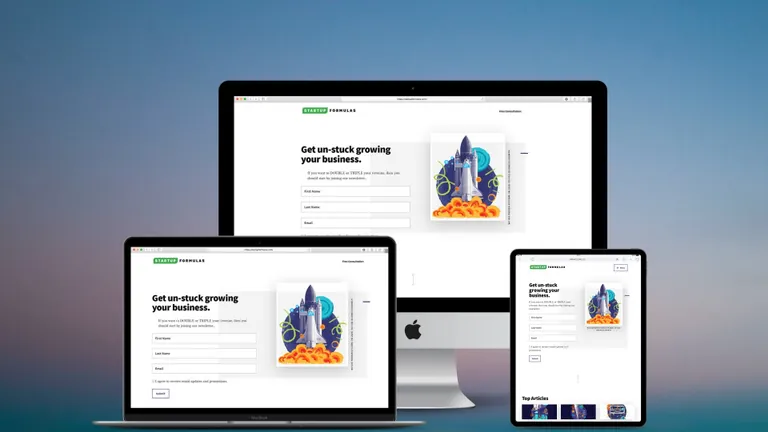 Website design for Startup Formulas