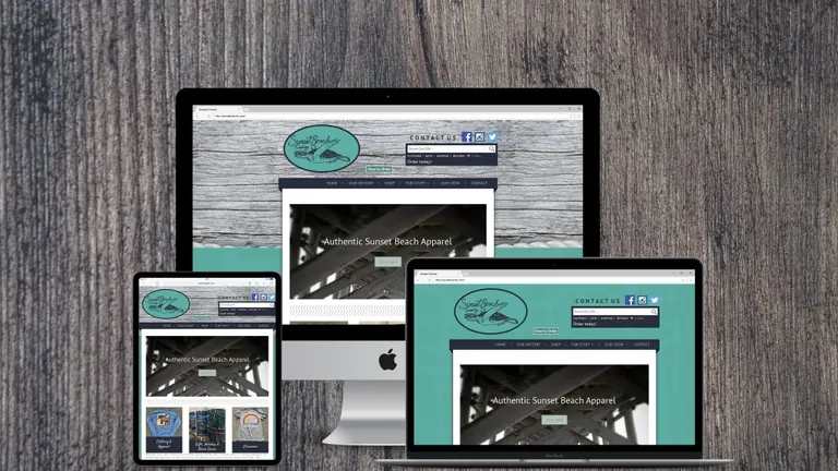 Website design for Sunset Beach Trading Company