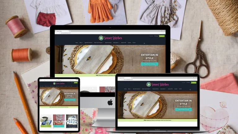 Website design for Sunset Stitches