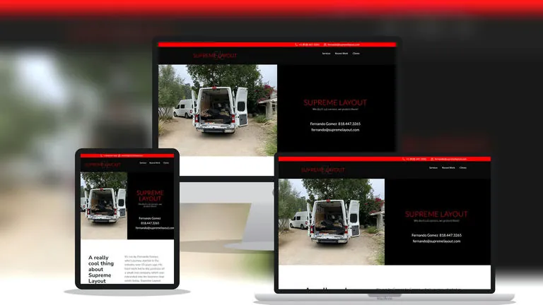 Website design for Supreme Layout