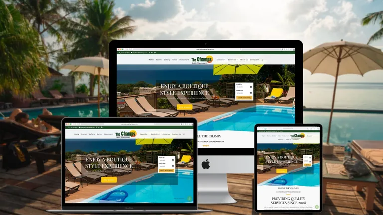 Website design for The Champs Hotel