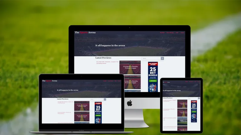 Website design for The Sports Arena
