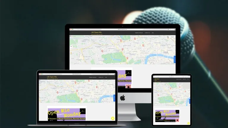 Website design for UK Open Mic